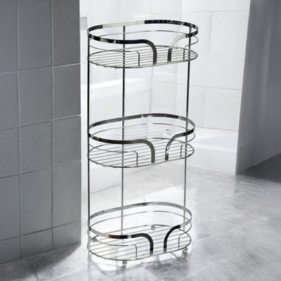 Showerdrape Dante Chrome Freestanding Bathroom Floor Shower Caddy from B&Q