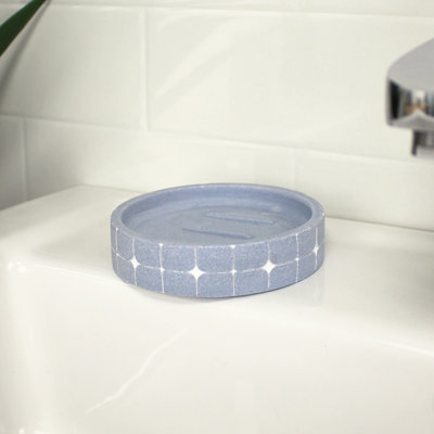 Showerdrape Mosaica Sky Blue Soap Dish from B&Q