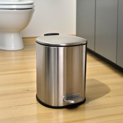 Showerdrape Capri Stainless Steel Satin 3L Pedal Bin from B&Q