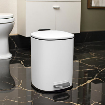 Showerdrape Capri White 3L Pedal Bin from B&Q