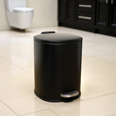 Showerdrape Capri Black 3L Pedal Bin from B&Q