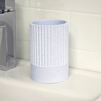 Showerdrape Tranquil Pale Blue Resin Freestanding Tumbler from B&Q