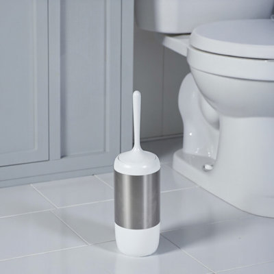 Showerdrape Unisex White Elite Chrome Toilet Brush & Holder - Image 2