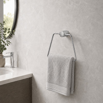 Showerdrape Vitality Chrome Stainless Steel Wall Mounted Towel Ring - Image 3