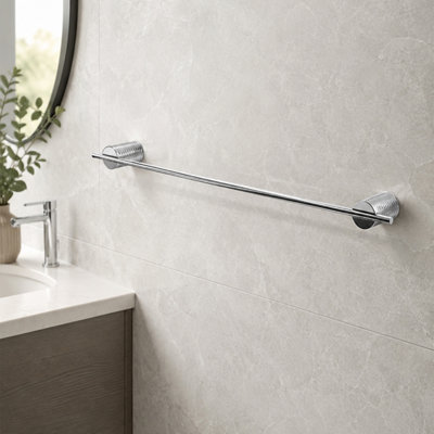 Rackhams Vitality 500Mm Chrome Stainless Steel Wall Mounted Towel Rail - Image 4