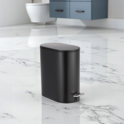 Showerdrape Fortuna 5L Soft Close Bathroom Pedal Bin Black from B&Q