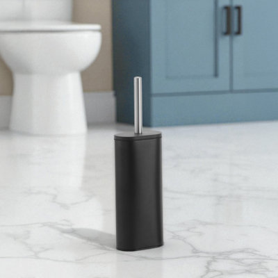 Showerdrape Fortuna Black Steel Toilet Brush And Holder from B&Q