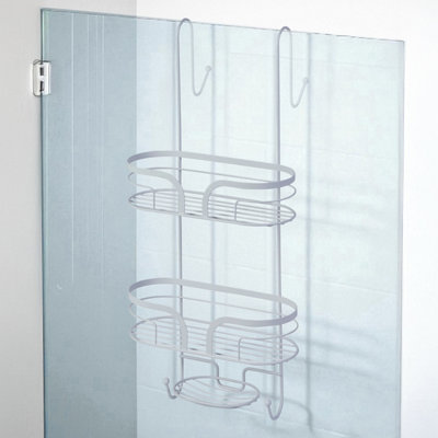 Showerdrape Dante White 2 Tier Over Door Hook Door Shower Caddy from B&Q