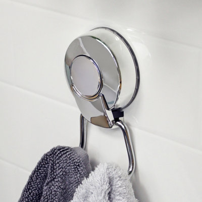 Showerdrape Suctionloc Chrome Steel Suction Wall Mounted Robe Hook With Mounting Disc from B&Q
