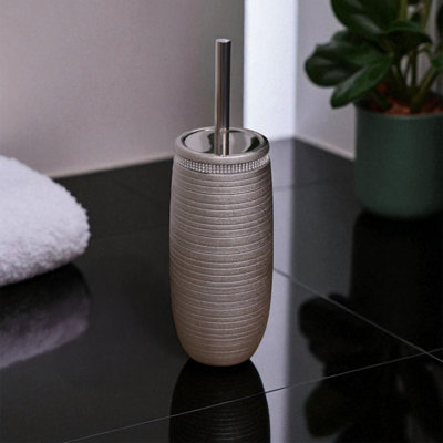 Showerdrape Unisex Silver Pzazz Diamante Toilet Brush & Holder - Image 2