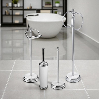 Showerdrape Opera 4 Piece Bathroom Accessory Set Toilet Roll HolderToilet BrushTowel Ring from B&Q