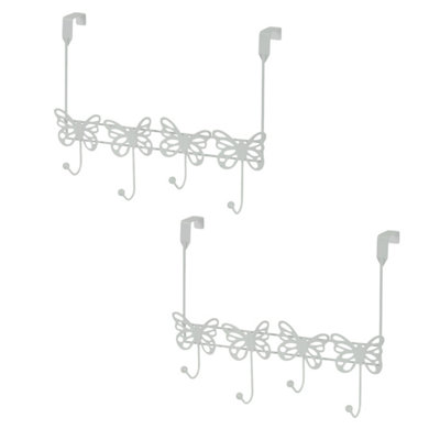 B&Q -  Set Of 2 Butterflies White Over Door Storage Hooks