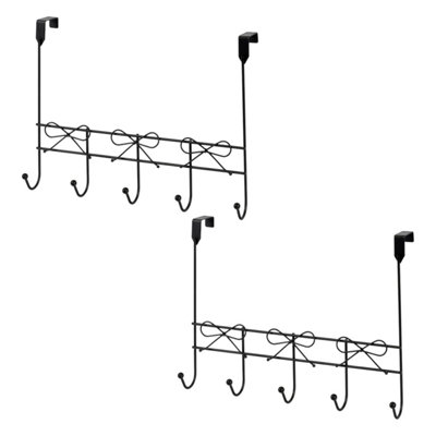 B&Q -  Set Of 2 Bows Black Over Door Storage Hooks