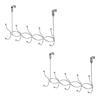 Showerdrape Set Of 2 Waves Chrome Over Door Storage Hooks from B&Q