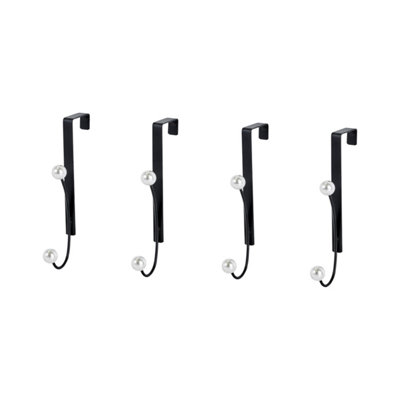 B&Q -  Tahiti Pearl Set Of 4 Black Over Door Hooks