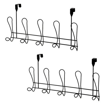 Showerdrape Set Of 2 Lyrical Black Over Door Bathroom Robe Hooks from B&Q