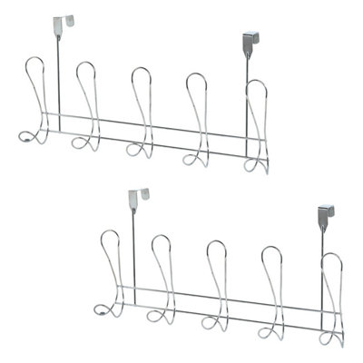 Showerdrape Set Of 2 Lyrical Chrome Over Door Bathroom Robe Hooks from B&Q