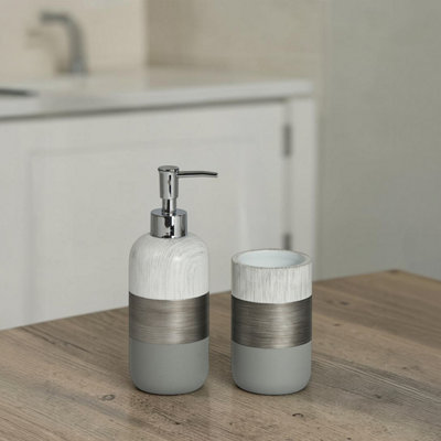 Showerdrape Luxe Bathroom Accessory SetSoap Dispenser & Tumbler from B&Q