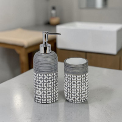 Showerdrape Ravello Bathroom Accessory SetSoap Dispenser & Tumbler from B&Q