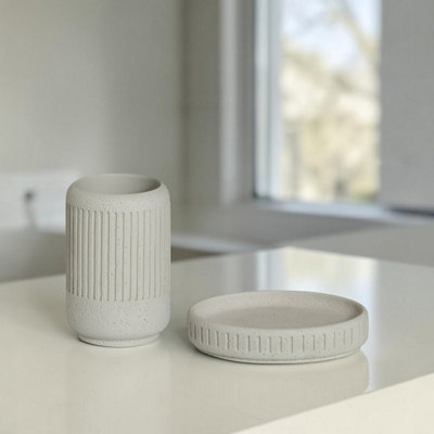 Showerdrape Alexandria Bathroom Accessory SetSoap Dish & Tumbler from B&Q