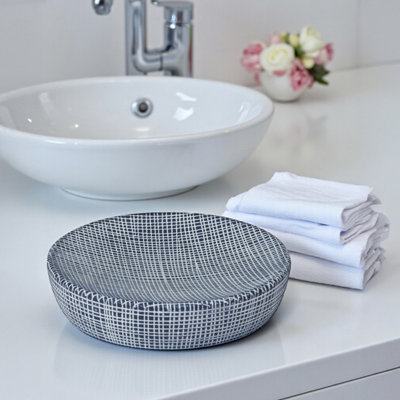 Showerdrape Denim Blue Soap Dish from B&Q