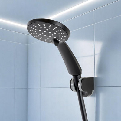 Showerdrape Activo Black 5-Spray Pattern Shower Head from B&Q
