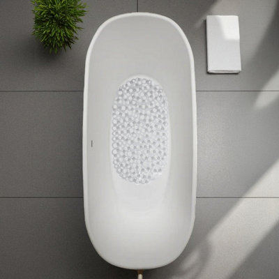 Showerdrape Otto Clear Anti Slip Pvc Bath Mat 69Cm X 36Cm from B&Q