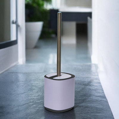 Showerdrape Lilac Echo Brushed Steel Toilet Brush Holder - Image 4