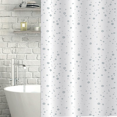 Showerdrape Droplets White Shower Curtain from B&Q