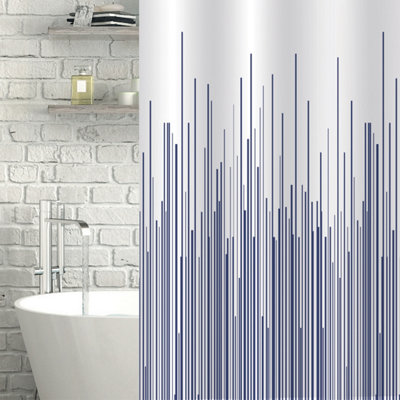Showerdrape City White & Navy Shower Curtain from B&Q