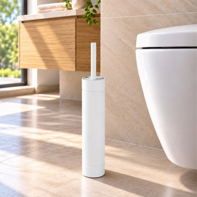 B&Q -  Draco White Slimline Toilet Brush & Holder