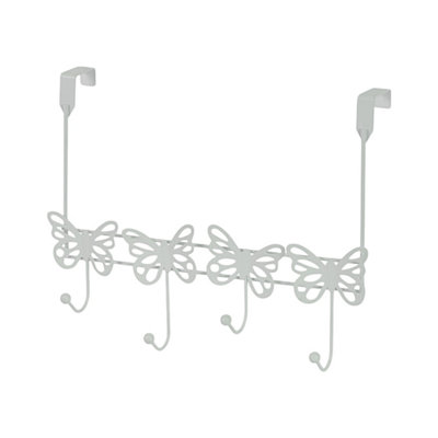 B&Q -  Butterflies White Over Door Storage Hooks