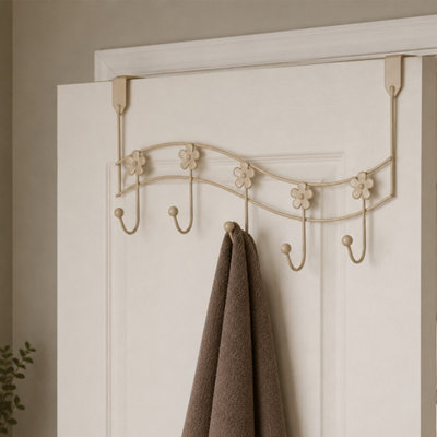 B&Q -  Flowers Beige Over Door Storage Hooks