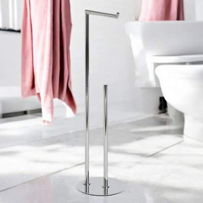 Showerdrape Belgravia Chrome Freestanding Toilet Roll Holder & Spare Combo from B&Q