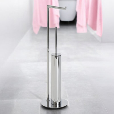 Showerdrape Belgravia Chrome Freestanding Toilet Roll Holder & Toilet Brush Combo from B&Q