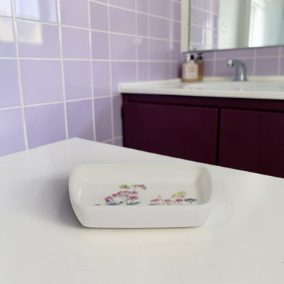 Showerdrape Meadow Wild Flowers Floral Soap Dish from B&Q