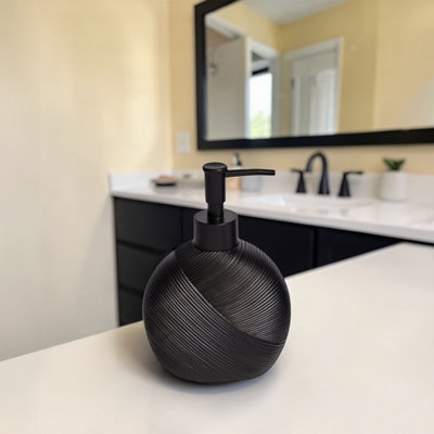 B&Q -  Ripple Black Textured Liquid Soap Dispenser