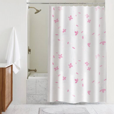 Showerdrape Sakura White & Pink Shower Curtain from B&Q