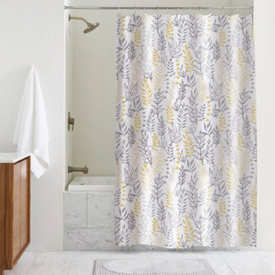 Showerdrape Fernland Grey & Yellow Shower Curtain from B&Q