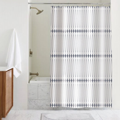Showerdrape Linea White & Grey Shower Curtain from B&Q