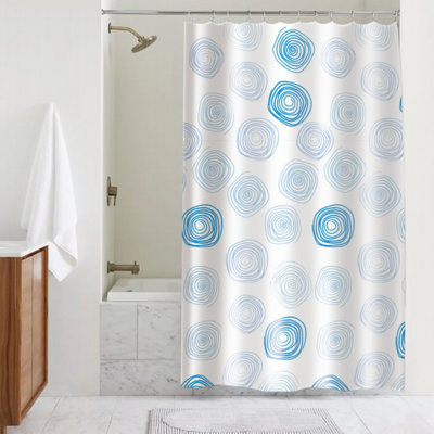 Showerdrape Contours White & Blue Shower Curtain from B&Q