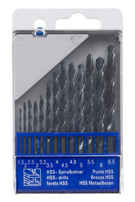 B&Q Uk Drills Hss Jobber Drill Bits Set Pieces High Speed Steel To 6.5Mm Size 13