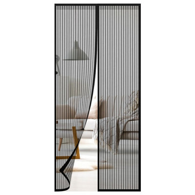 Geezy Magnetic Insect Door Screen Net Mesh Curtain Mosquito Fly Bug Black 90X210Cm