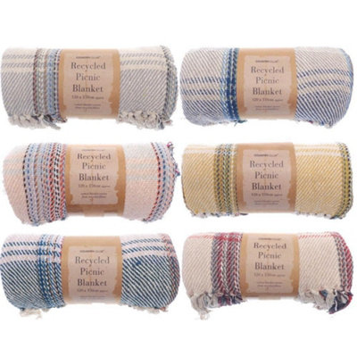Country Club Recycled Cotton Picnic Blanket 120Cm X 150Cm from B&Q
