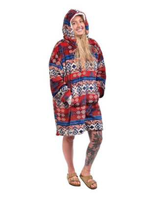 Country Club Eskimo Sherpa Lined Blanket Fleece Hoodie Multi from B&Q