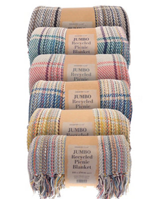 Country Club Jumbo Picnic Blanket 180X250Cm Assorted from B&Q