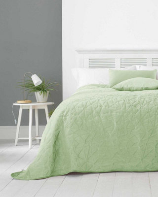 Homespace Direct Ltd Alexa Bedspread Green 240X260Cm from B&Q