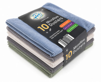 Micro Brite Microfibre Dusters 10PackSoft Lint-Free Cleaning Cloths from B&Q