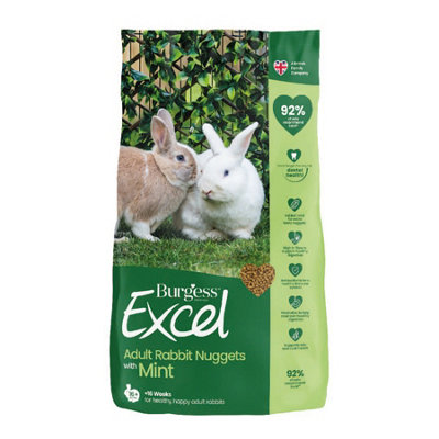 Burgess Excel Adult Rabbit Nuggets Food With Mint 10Kg from B&Q