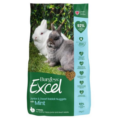 Burgess Excel Junior & Dwarf Rabbit Nuggets With Mint 10Kg